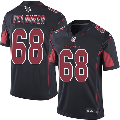 Men's Elite Jared Veldheer Nike Jersey Black - #68 Rush NFL Arizona Cardinals